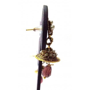 Golden Oxidized Earrings Ethnic Imitation Jewelry Drop Dangle Chandelier - EA50